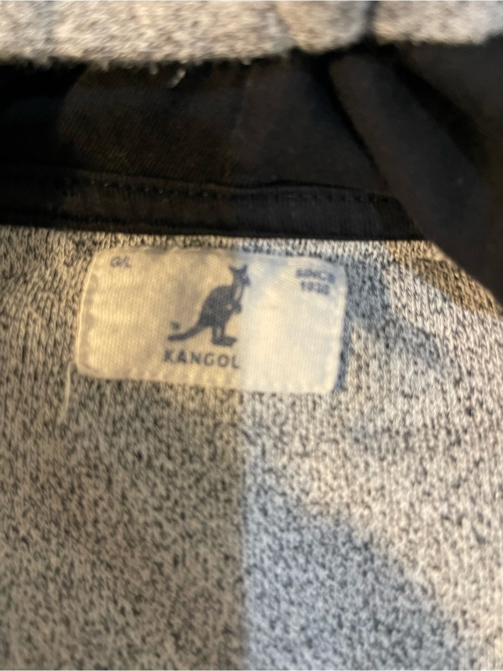 Kangol Vintage Style Heather Gray Quarter 1/4 Zip Hoodie Embroidered Logo Men L - Picture 6 of 7